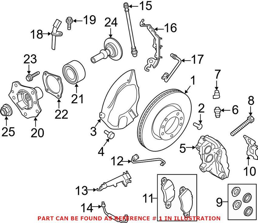 Porsche Disc Brake Rotor - Front Passenger Side (330mm)